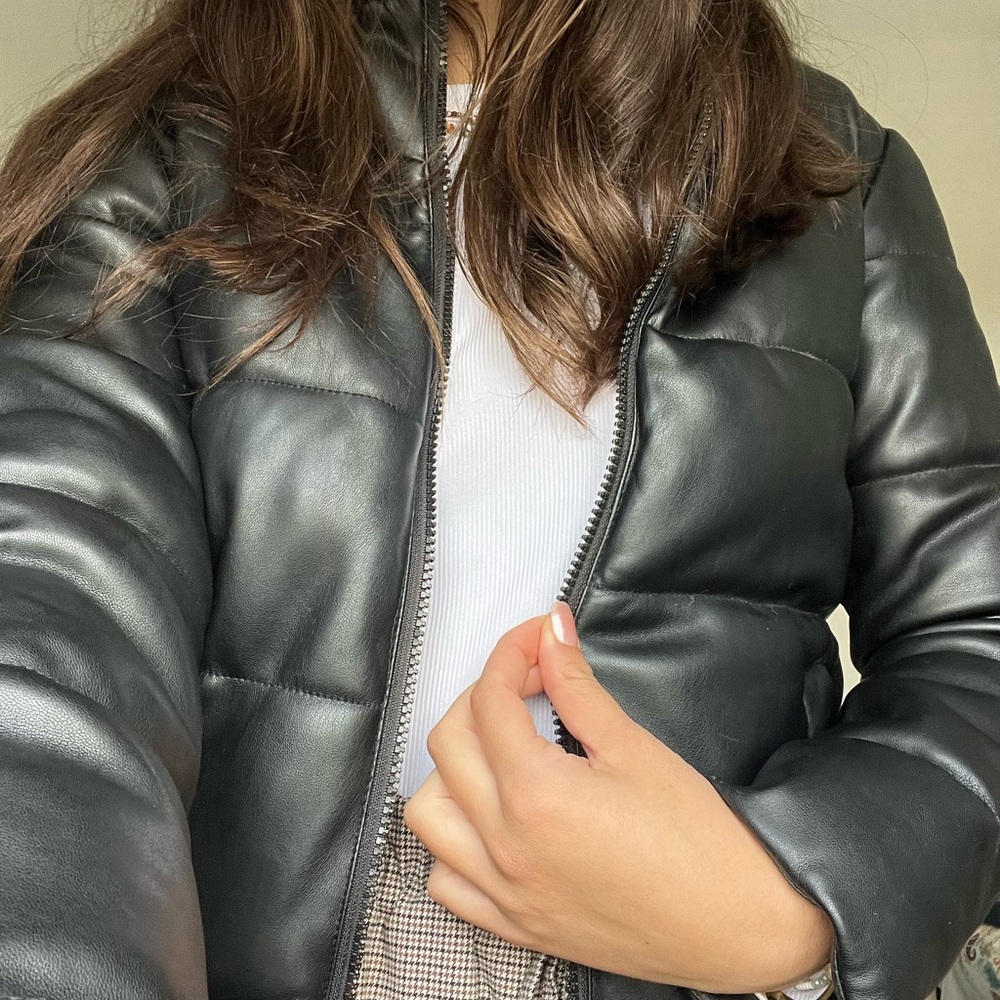 Sebby xs vegan leather puffer jacket